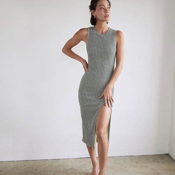 Aritzia | Wilfred | Verona Seersucker Midi Dress in Kelp Size L